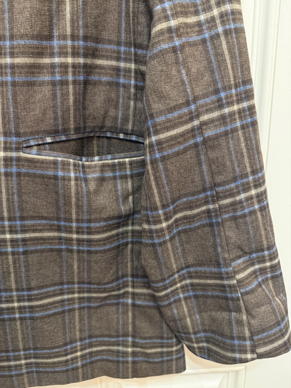 Lovers + Friends Plaid Brown/blue Oversized Blazer Jacket - Women's size small - Picture 8 of 16